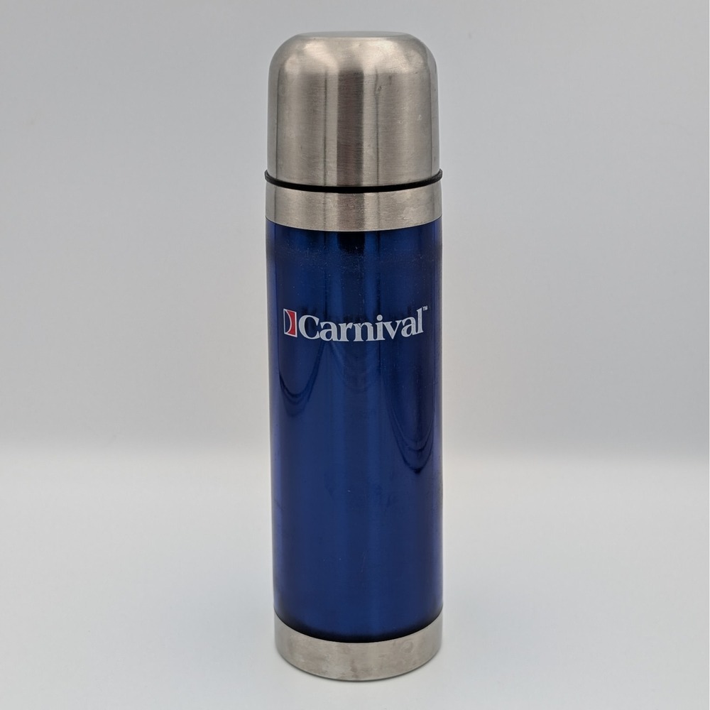 Carnival Cruise Line Concierge Club Blue Stainless Thermos 16oz Insulated